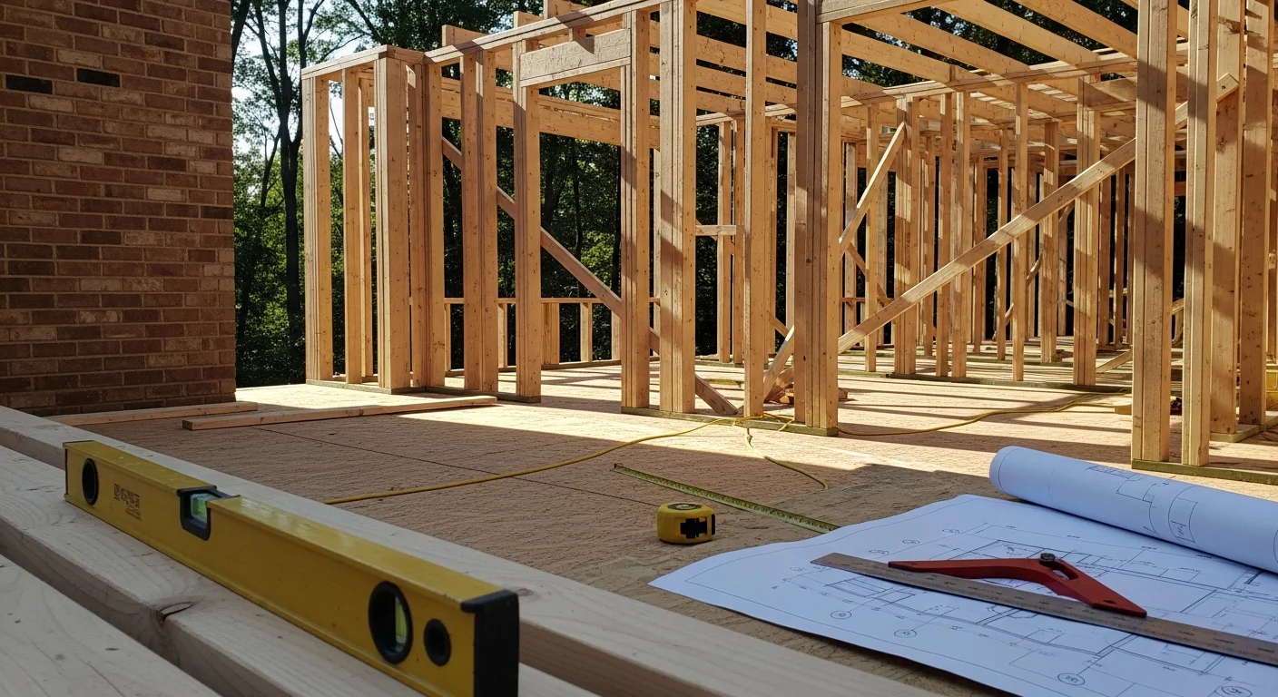 A finished rear home addition on a large wooded lot in Fox Chapel, Pennsylvania, showing new construction connected to an existing custom estate home. The addition matches the roofline and exterior materials of the original structure.